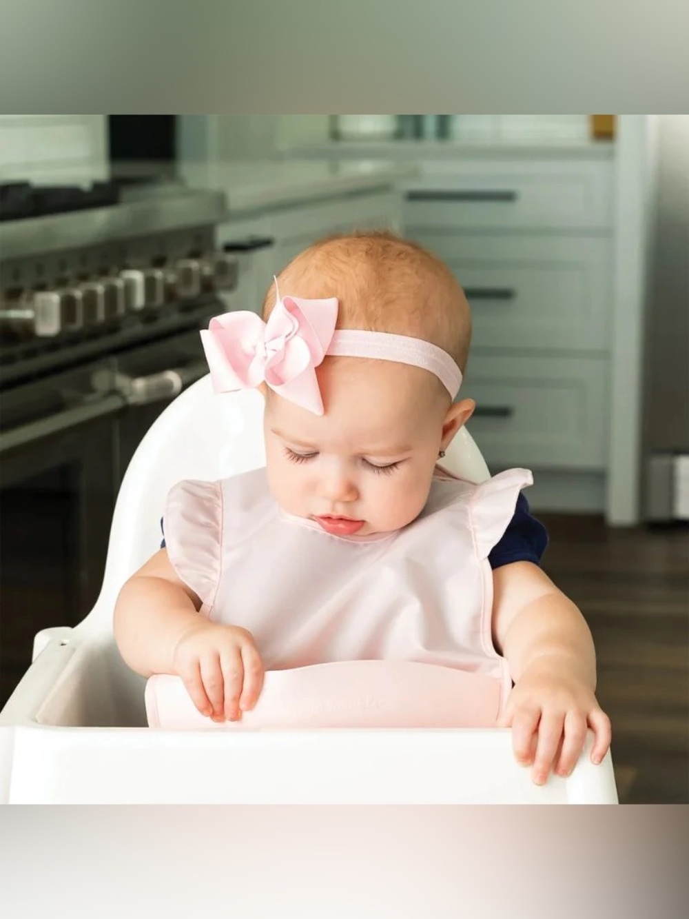 NWT 6~24 Mth Tiny Twinkle Mess-Proof Silicone Pocket Bib Pink
